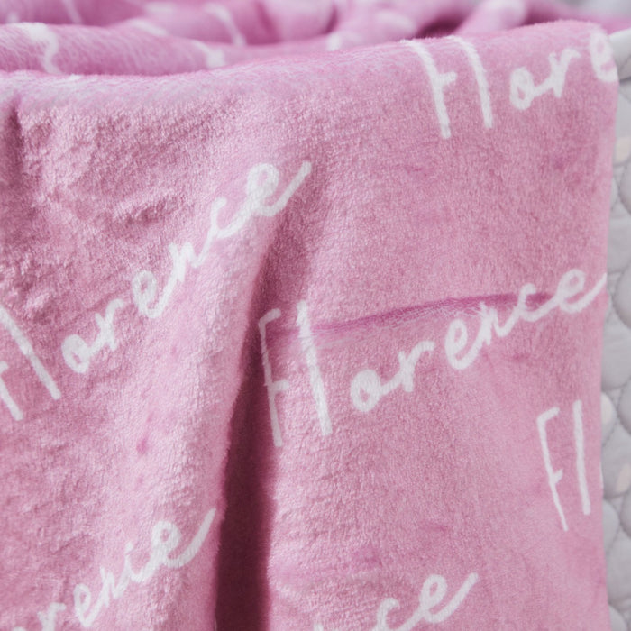 Personalised Pink All-Over Print Fleece Blanket