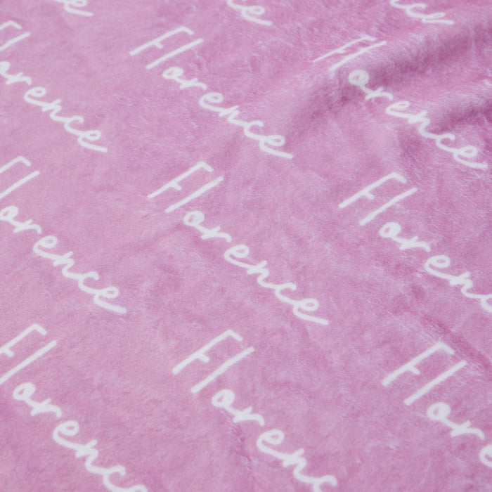 Personalised Pink All-Over Print Fleece Blanket