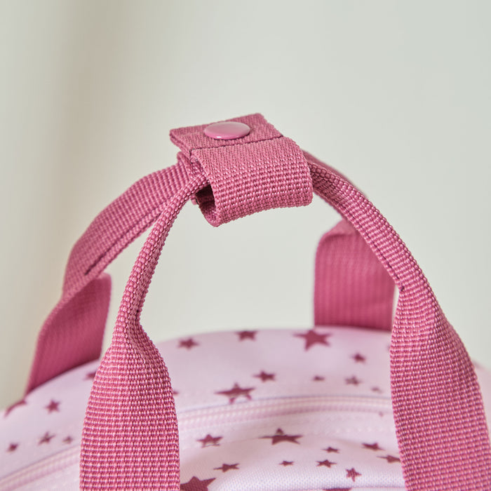 Personalised Pink and Burgundy Star Pocket Medium Backpack