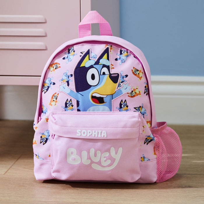 Personalised Pink Bluey Backpack