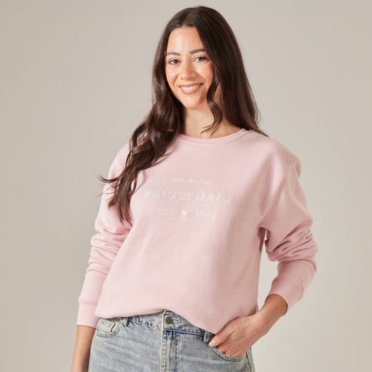 Personalised Pink Bridesmaid Sweatshirt