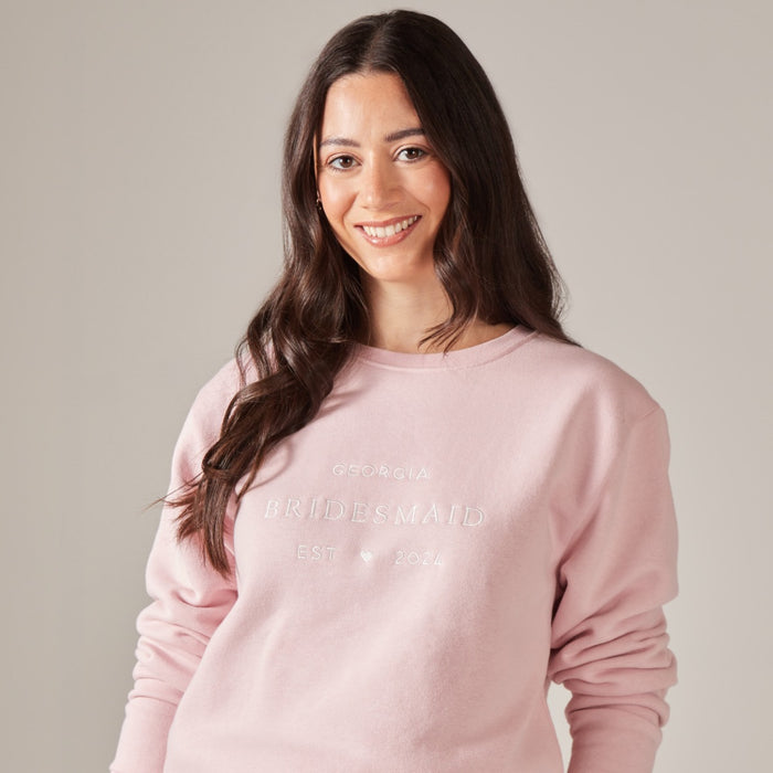 Personalised Pink Bridesmaid Sweatshirt