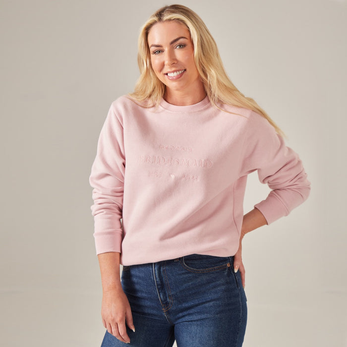 Personalised Pink Bridesmaid Sweatshirt