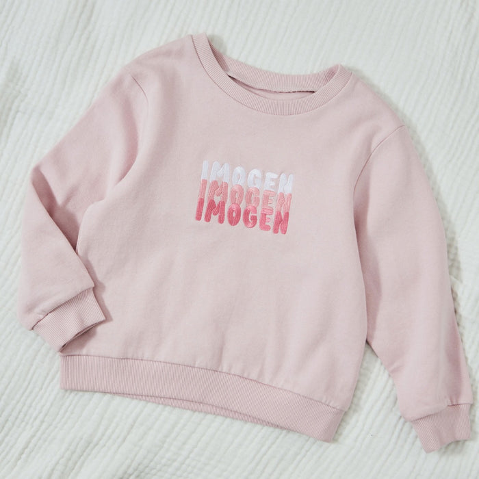 Personalised Pink Bubble Name Sweatshirt