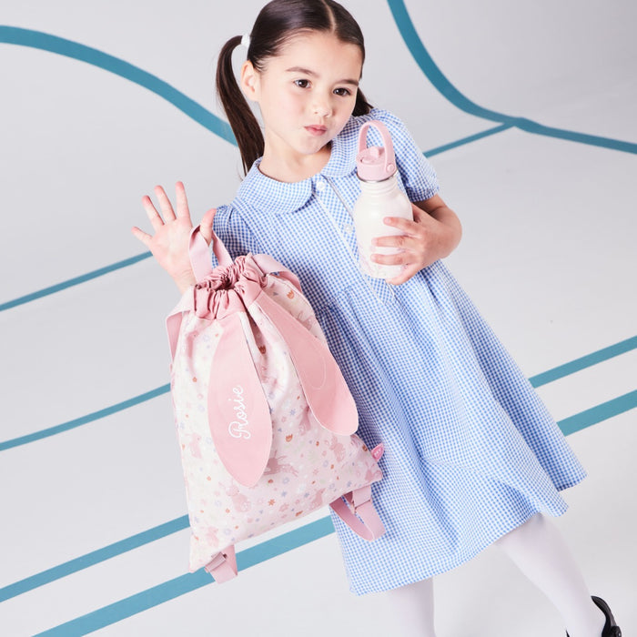 Personalised Pink Bunny Drawstring Bag