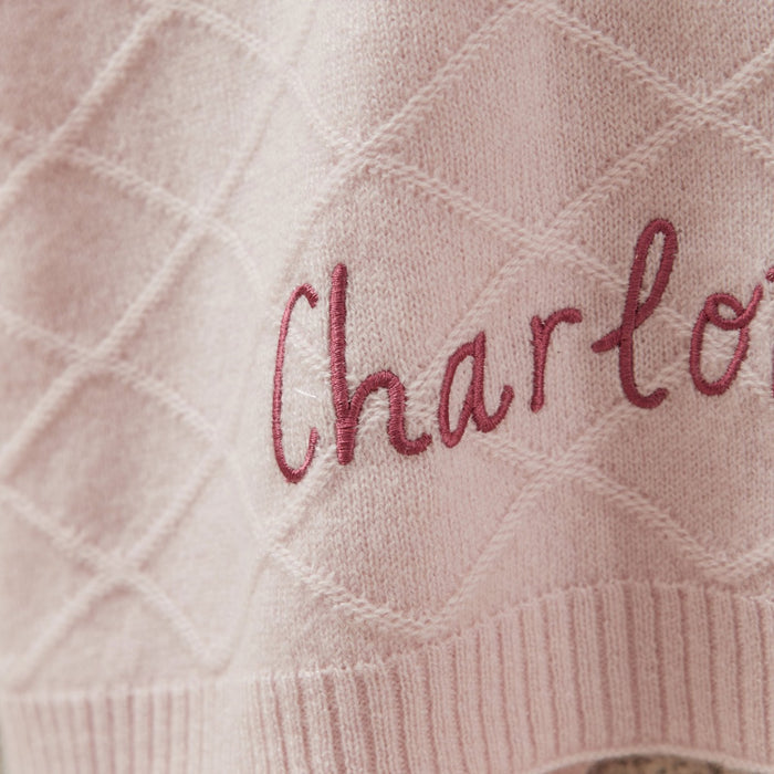 Personalised Pink Cashmere Blanket