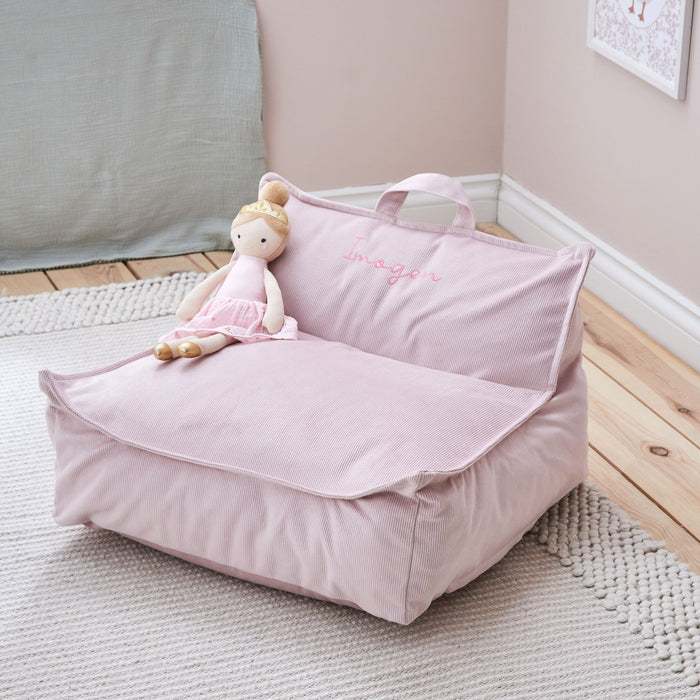 Personalised Pink Cord Big Bean Bag Chair