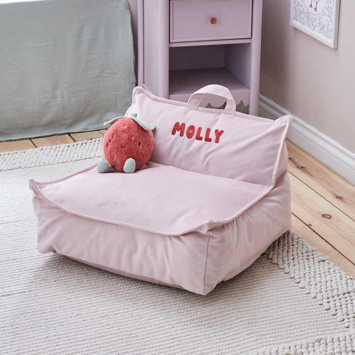 Personalised Pink Cord Big Bean Bag Chair