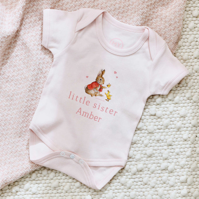 Personalised Pink Flopsy™ Bunny Little Sister Bodysuit