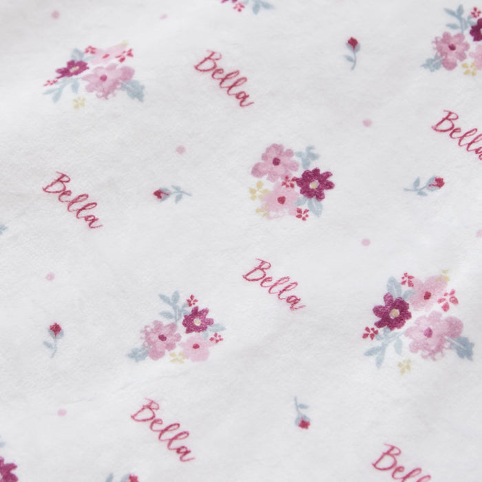 Personalised Pink Floral Fleece Blanket