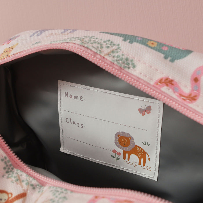 Personalised Pink Floral Safari Grab Handle Lunchbag