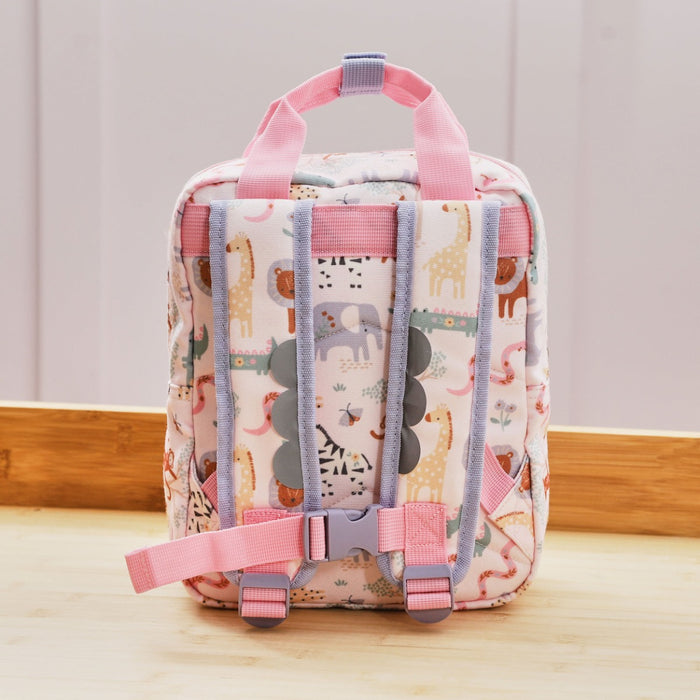 Personalised Pink Floral Safari Grab Handle Mini Backpack