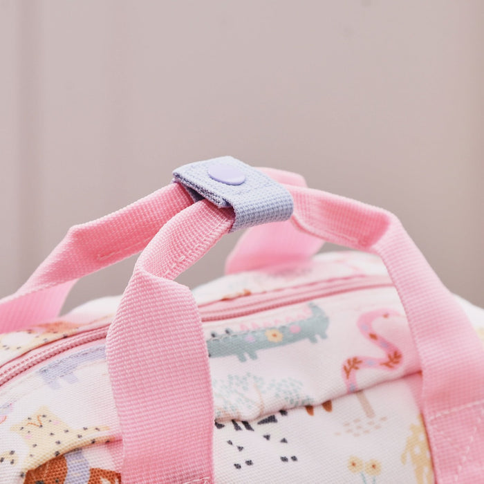 Personalised Pink Floral Safari Grab Handle Mini Backpack