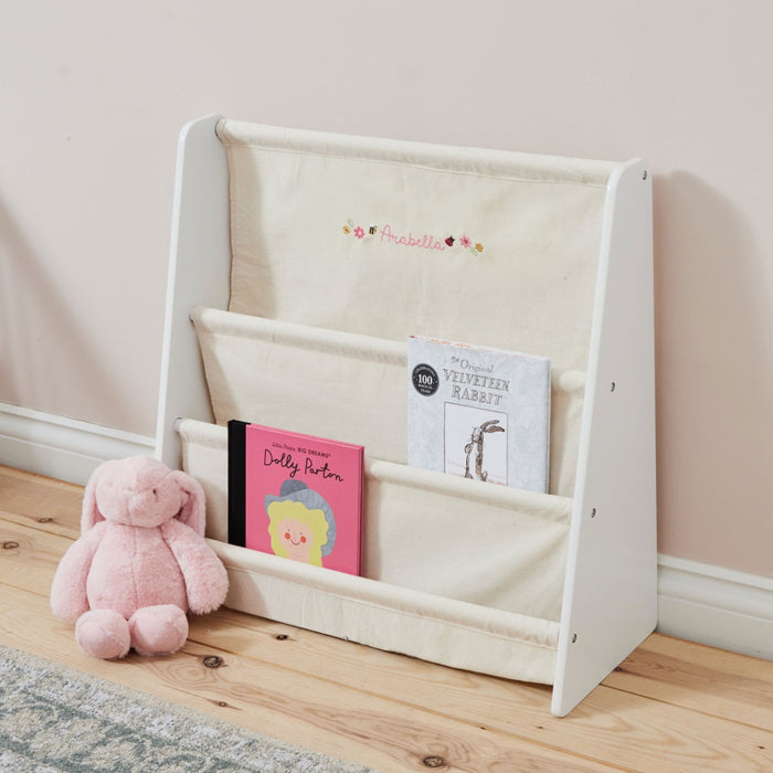 Personalised Pink Floral Sling Bookcase