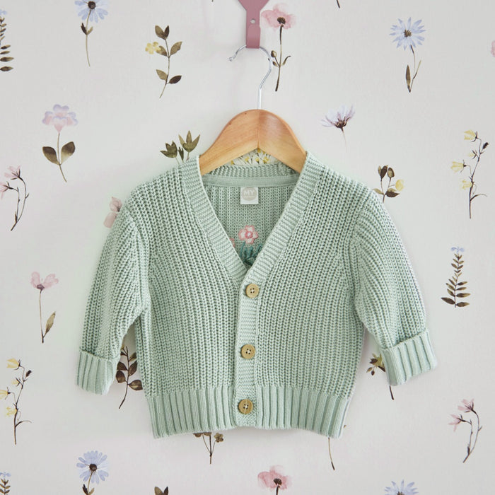 Personalised Pink Flower Sage Cardigan