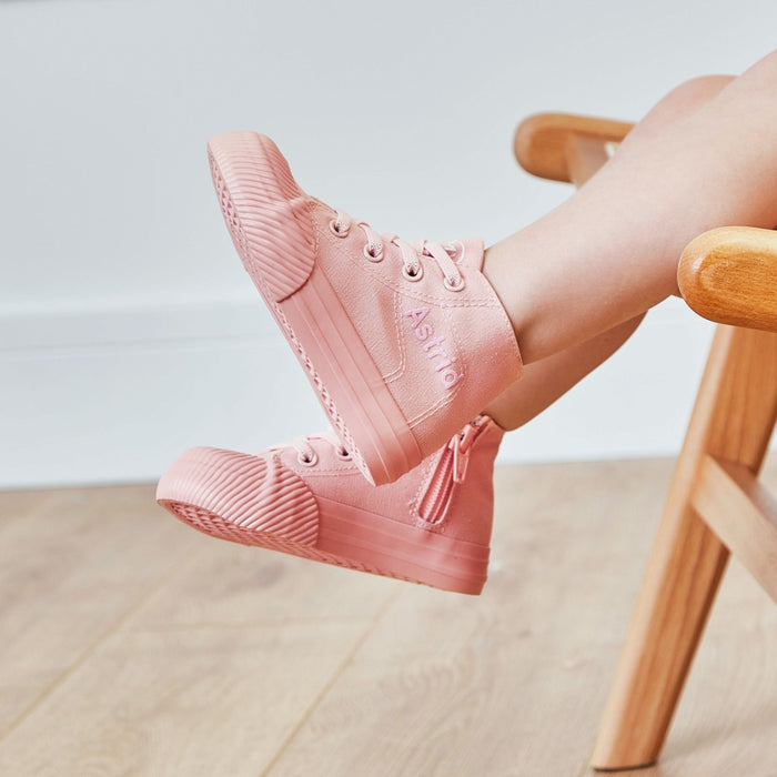 Personalised Pink Kids High Top Trainers