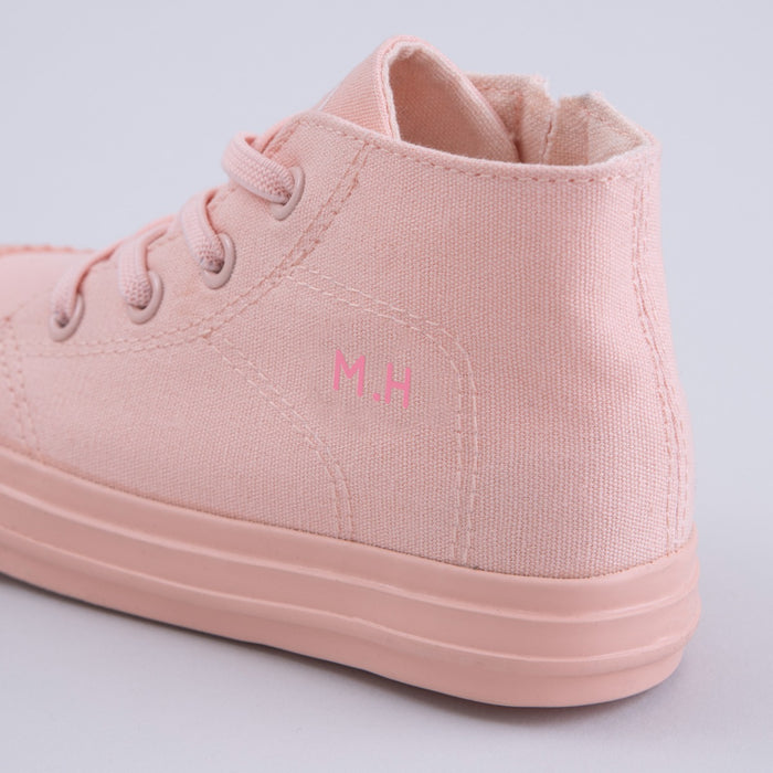 Personalised Pink Kids High Top Trainers