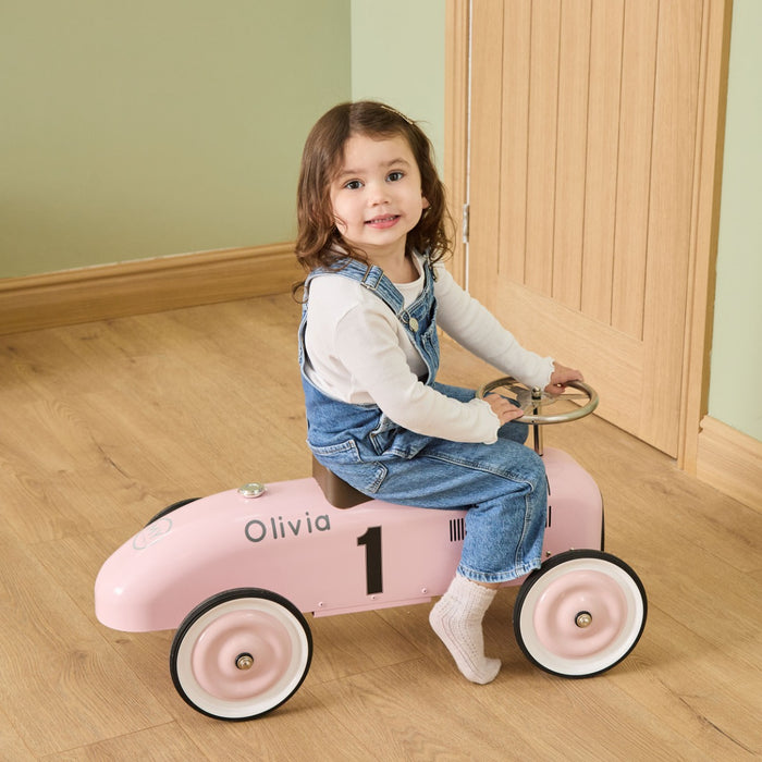 Personalised Pink Metal Ride On Car