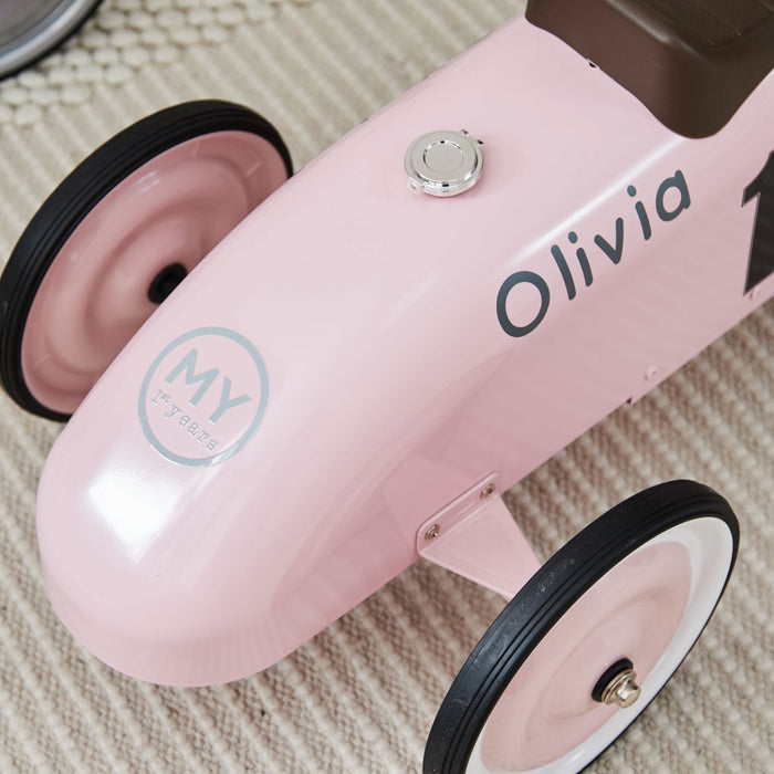 Personalised Pink Metal Ride On Car