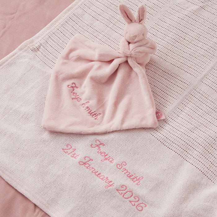 Personalised Pink New Baby Gift Set