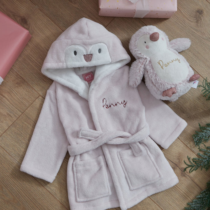 Personalised Pink Penguin Snuggle & Cuddle Gift Set