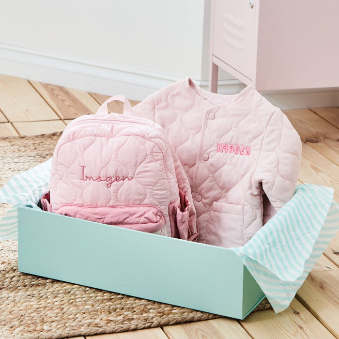 Personalised Pink Quilted Day Out Gift Set