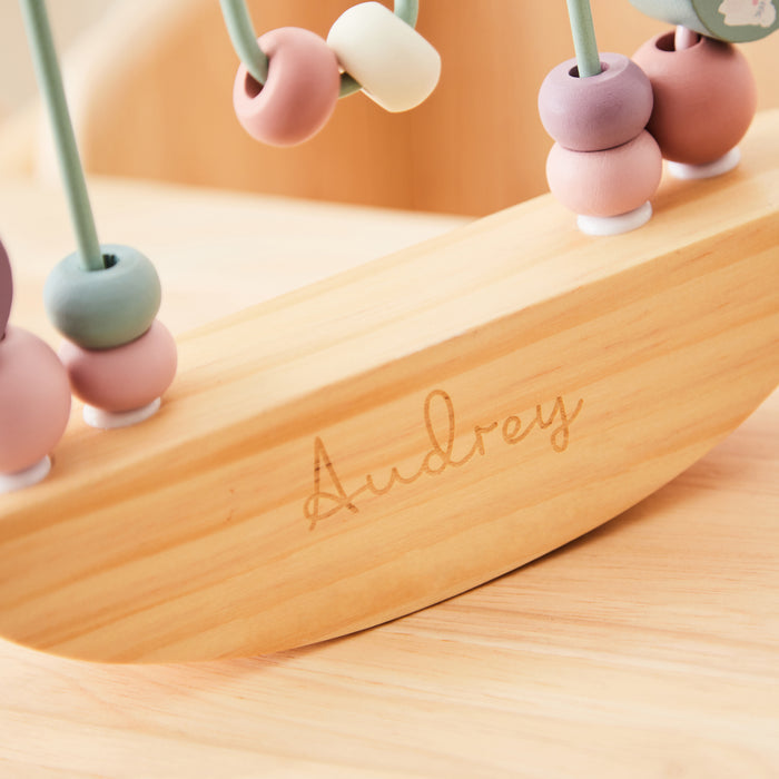 Personalised Pink Rocking Bead Activity Toy FSC®