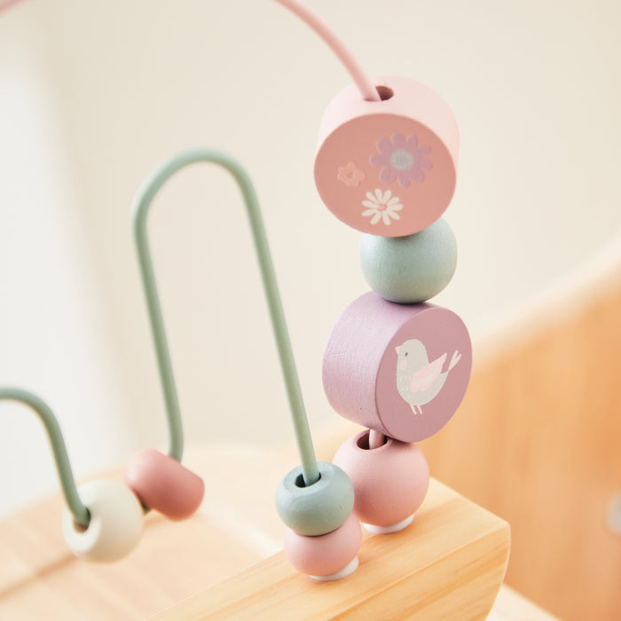 Personalised Pink Rocking Bead Activity Toy FSC®