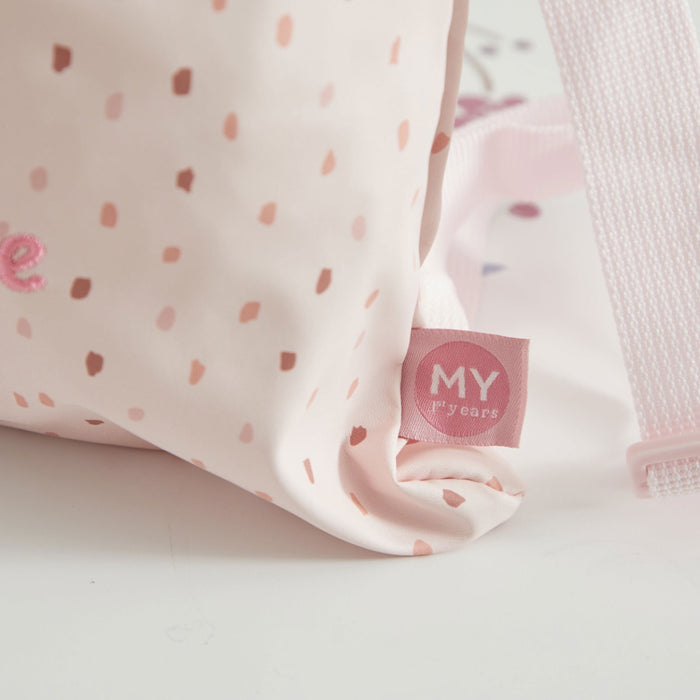 Personalised Pink Spot Drawstring Bag