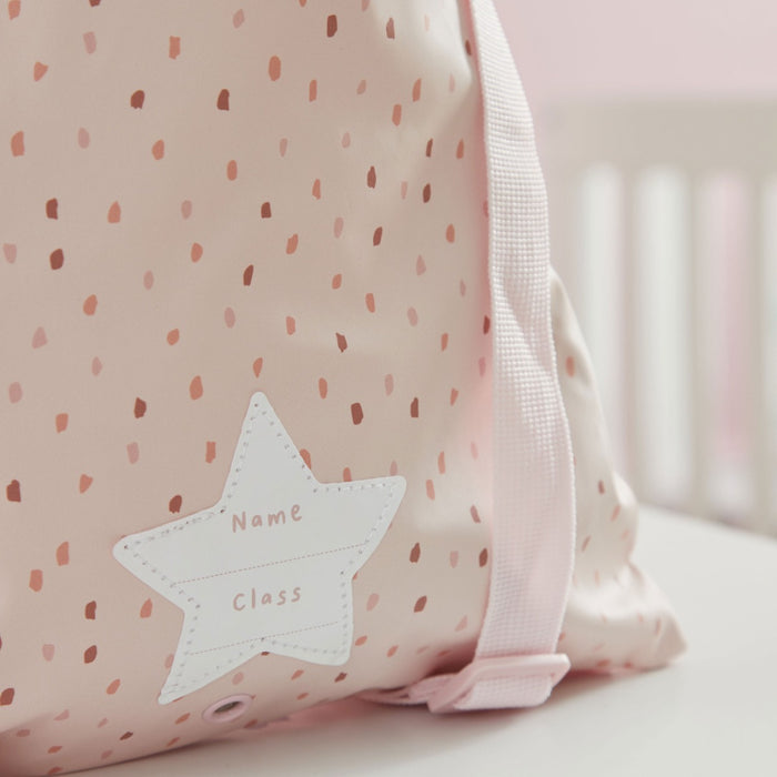 Personalised Pink Spot Drawstring Bag
