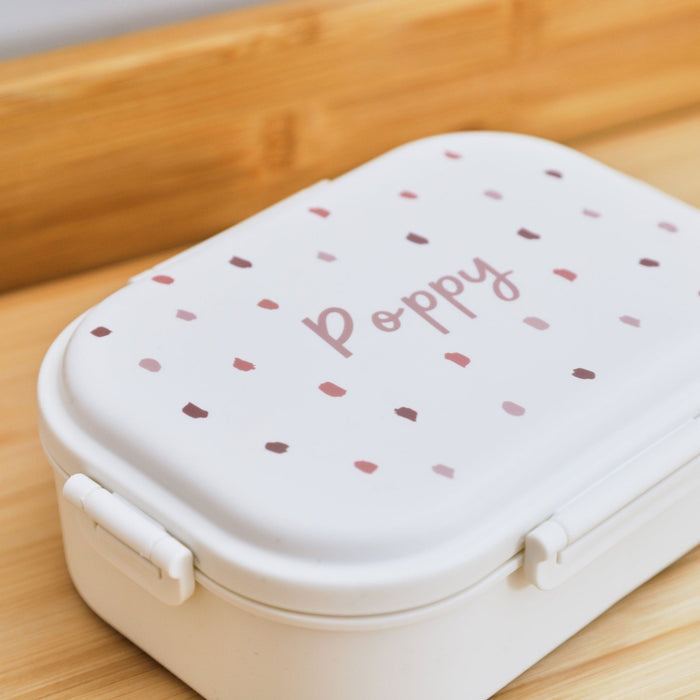 Personalised Pink Spot Lunch Box