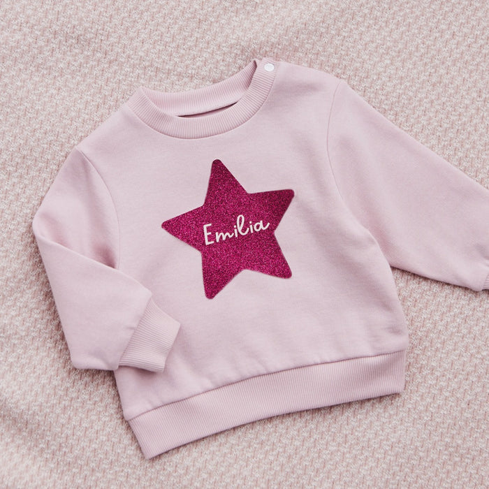 Personalised Pink Star Sweatshirt