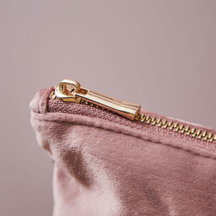 Personalised Pink Velvet Heart Embroidered Cosmetic Bag