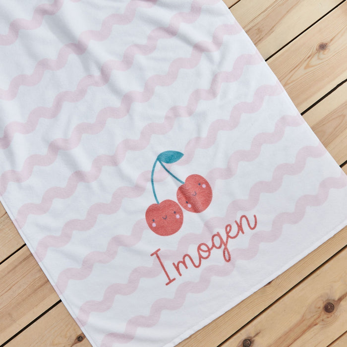 Personalised Pink Wave Beach Towel