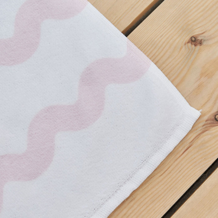 Personalised Pink Wave Beach Towel