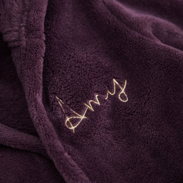 Personalised Plum Fleece Robe With Ears