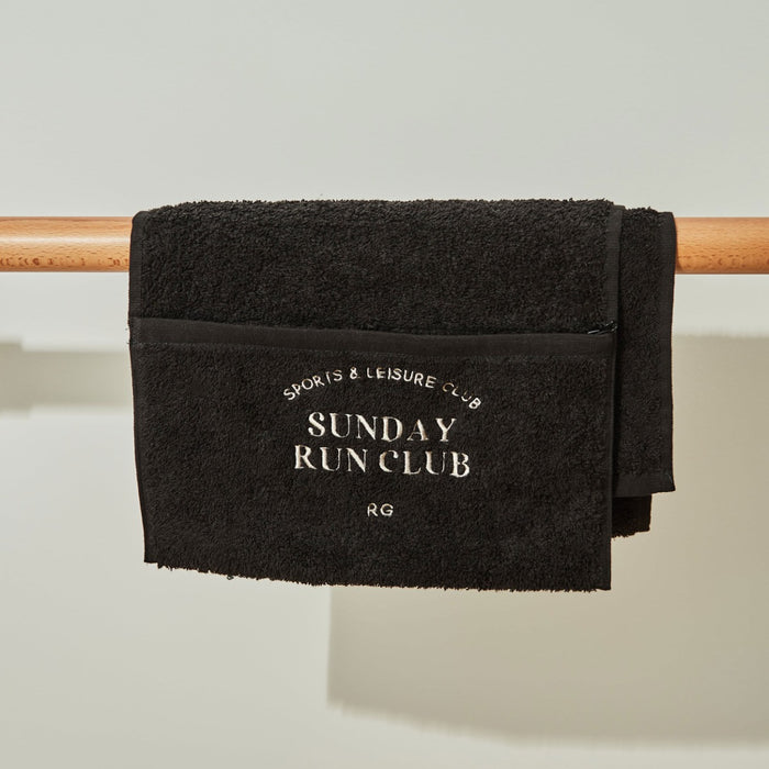 Personalised Pocket Black Gym Towel