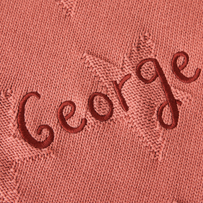 Personalised Pumpkin Star Jacquard Blanket