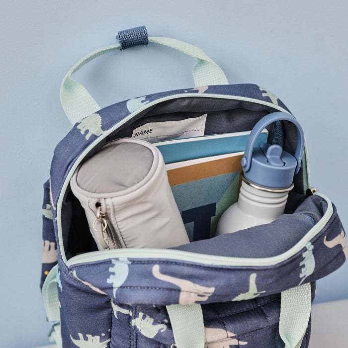 Personalised Quilted Dino All-Over Print Mini Backpack