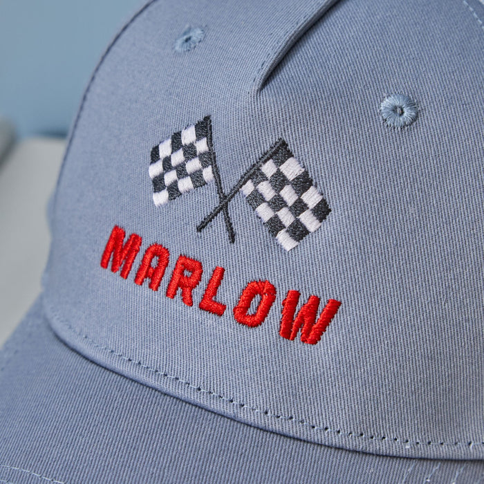 Personalised Race Car Blue Baseball Cap