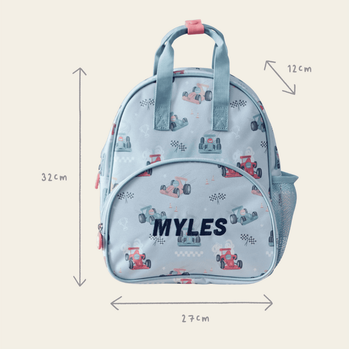 Personalised Race Car Medium Backpack