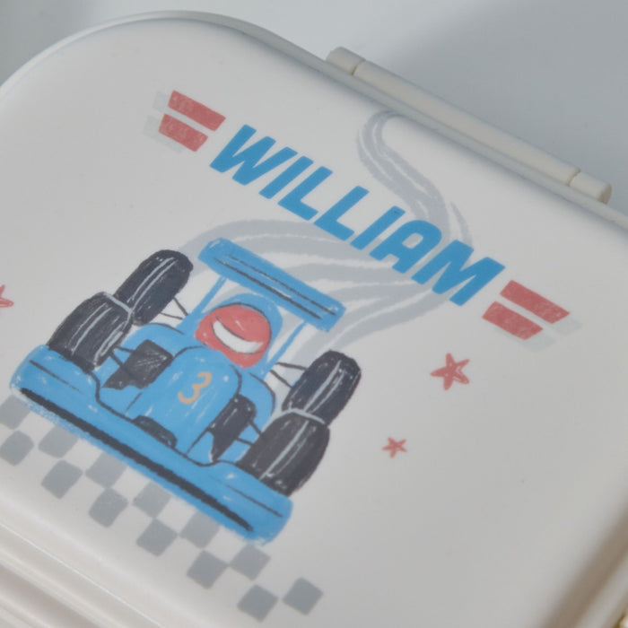 Personalised Race Car Neutral Lunchbox