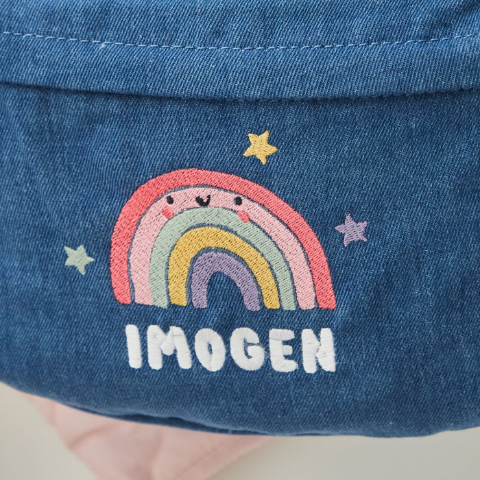 Personalised Rainbow Denim Backpack