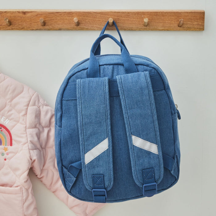 Personalised Rainbow Denim Backpack