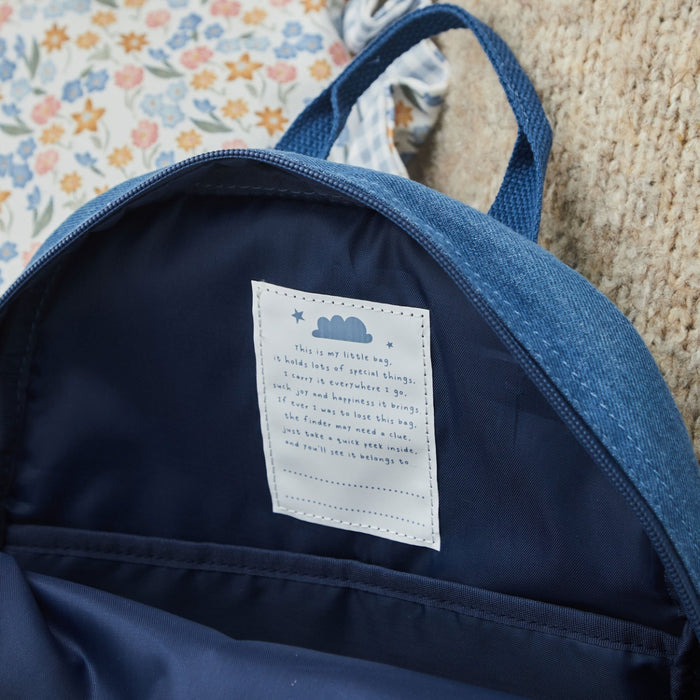 Personalised Rainbow Denim Backpack