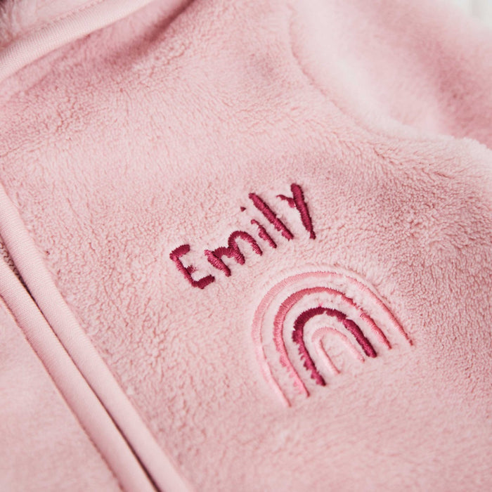 Personalised Rainbow Pink Fleece Onesie