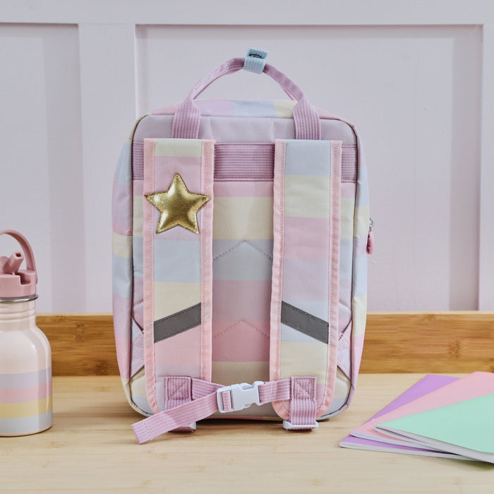 Personalised Rainbow Stripe Medium Backpack