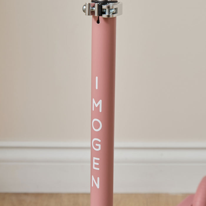 Personalised Raspberry Eco Banwood Three-Wheel Scooter