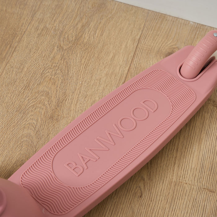 Personalised Raspberry Eco Banwood Three-Wheel Scooter
