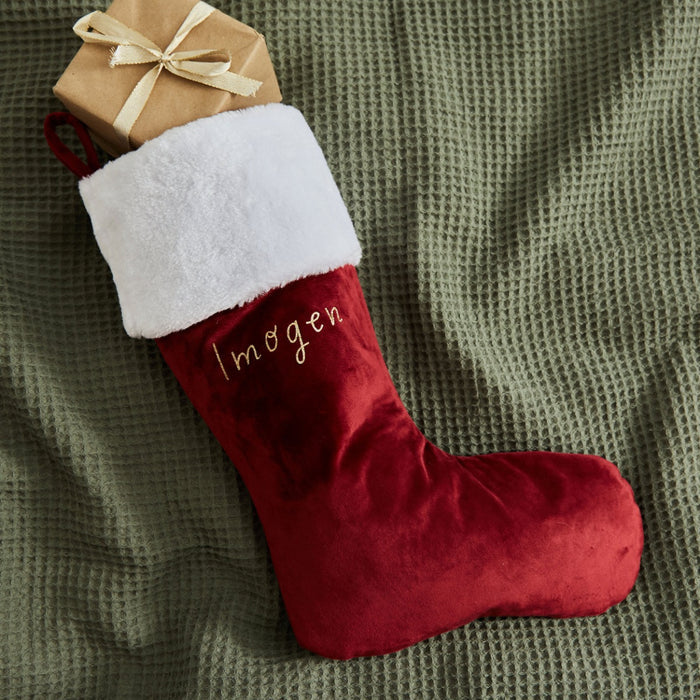 Personalised Red Velvet Name Gift Stocking